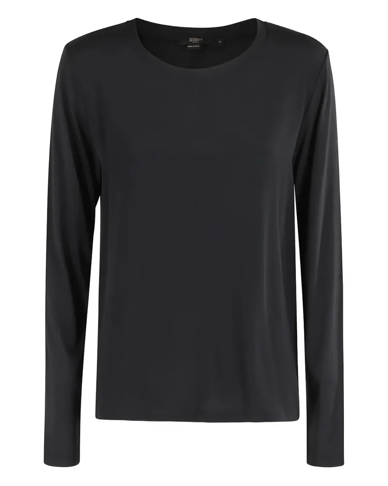 Seventy Klassisches Langarmshirt - Schwarz Schwarz