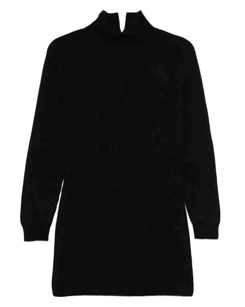 Dondup Geripptes Strickkleid - Schwarz Schwarz
