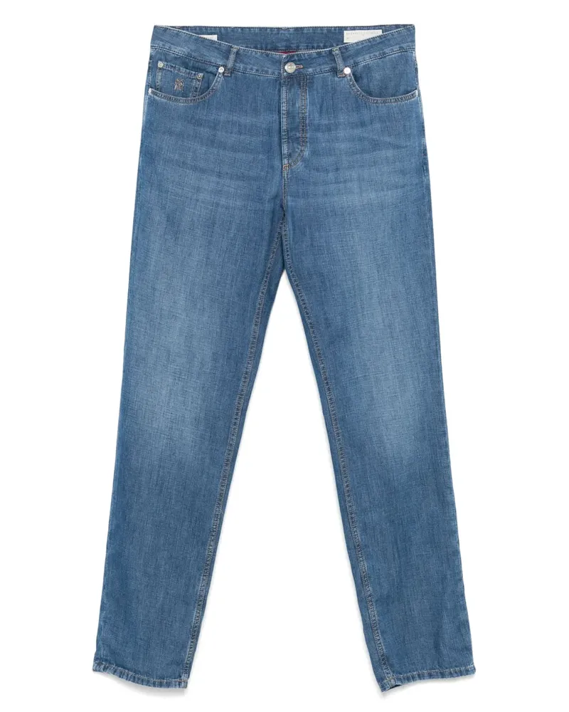 Brunello Cucinelli Jeans mit Logo-Stickerei - Blau Blau