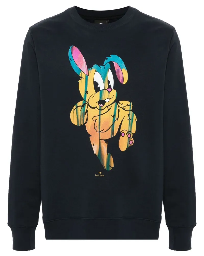 Paul Smith Sweatshirt mit Painted Bunny-Print Blau