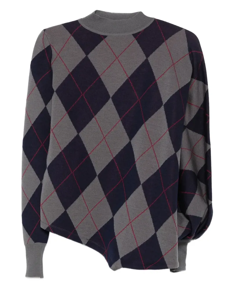 A.W.A.K.E. high-neck diamond-pattern sweater - Grau Grau