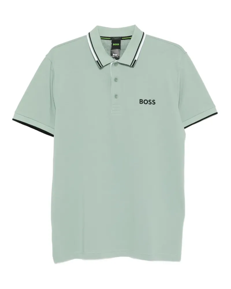 HUGO BOSS striped-trim polo shirt - Grün Grün