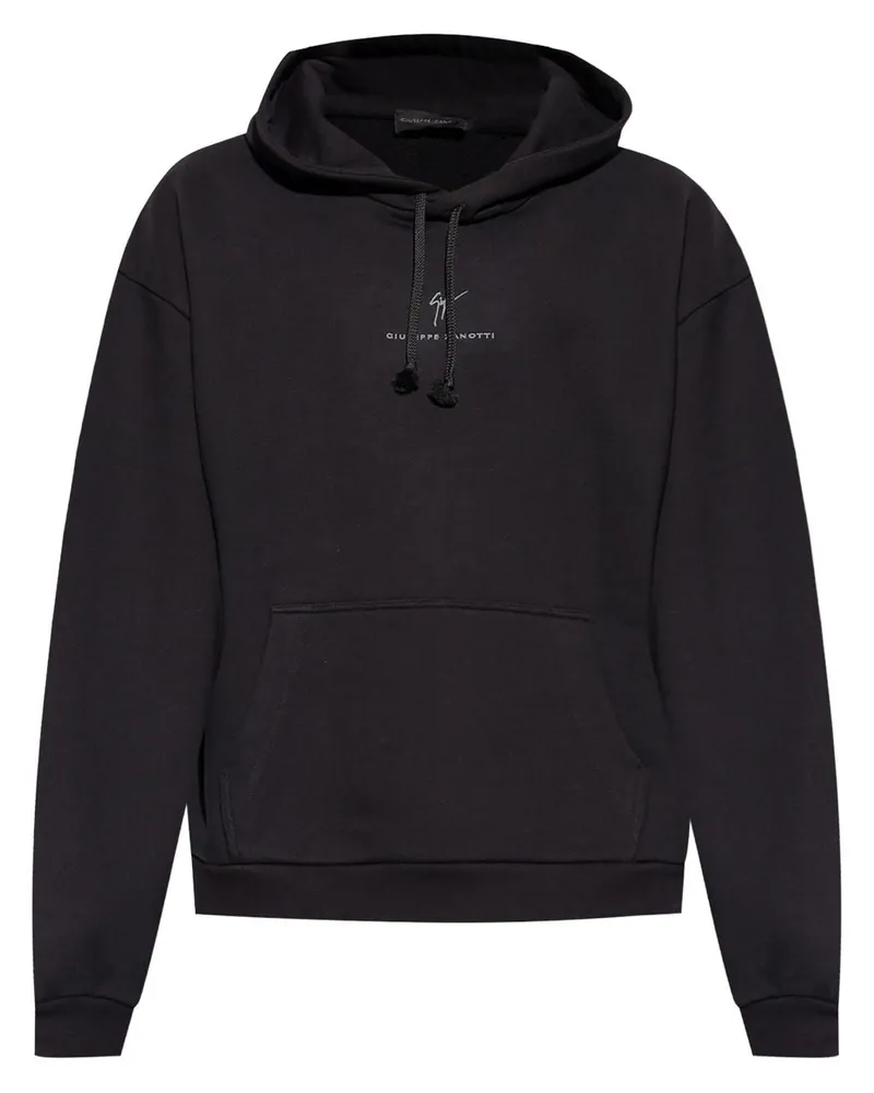 Giuseppe Zanotti Hoodie mit Logo-Stickerei - Schwarz Schwarz