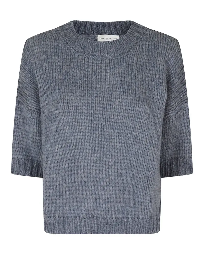 Roberto Collina Grob gestrickter Pullover mit Ellenbogenärmeln - Blau Blau