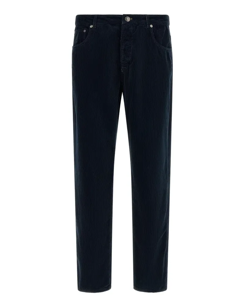 Brunello Cucinelli Straight-Leg-Hose aus Cord - Blau Blau
