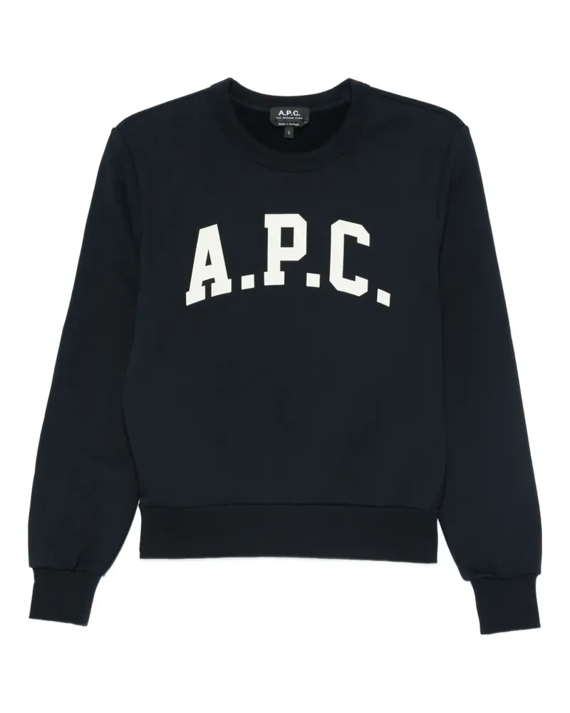 A.P.C. Sweatshirt mit Logo-Applikation - Blau Blau