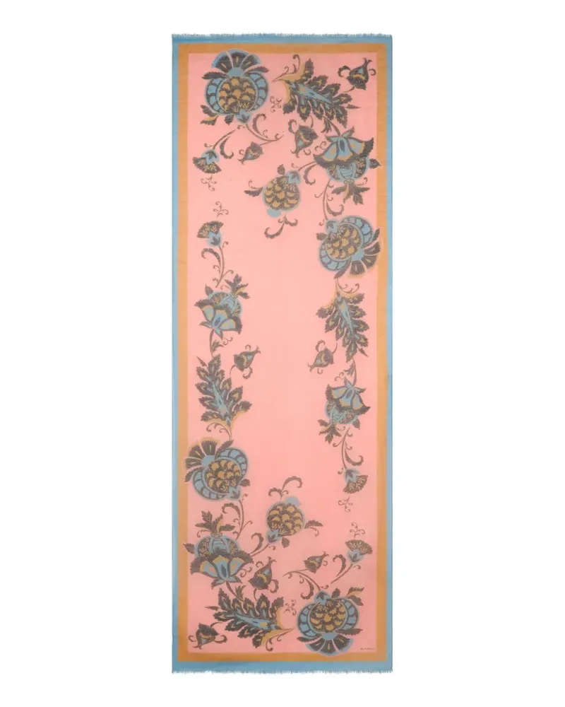 Etro Schal mit Blumenmotiv - Rosa Rosa