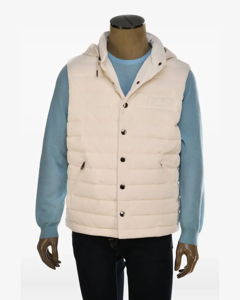 Kiton Cordweste mit Kapuze - Nude Nude