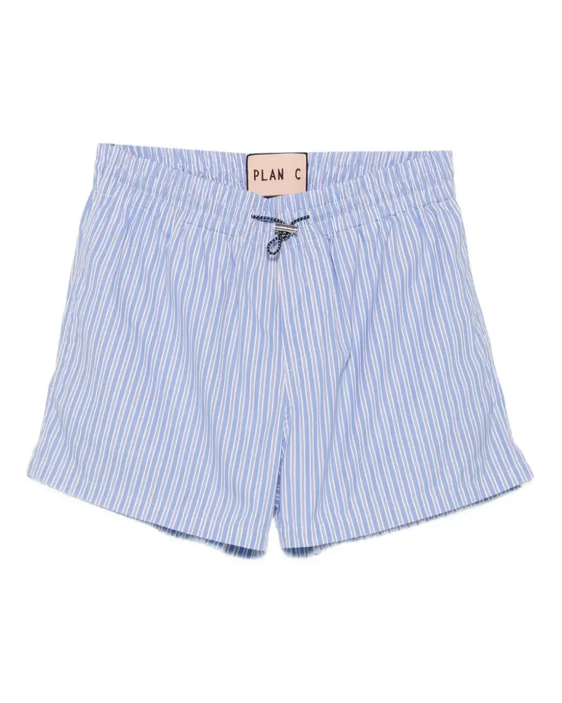 PLAN C striped drawstring shorts - Blau Blau
