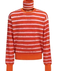 Marni Gestreifter Rollkragenpullover Orange