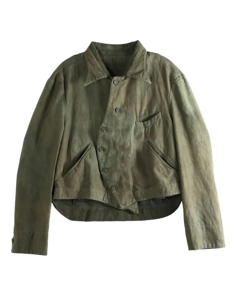 Ziggy Chen Hemdjacke mit abgerundeten Kanten - Grün Grün