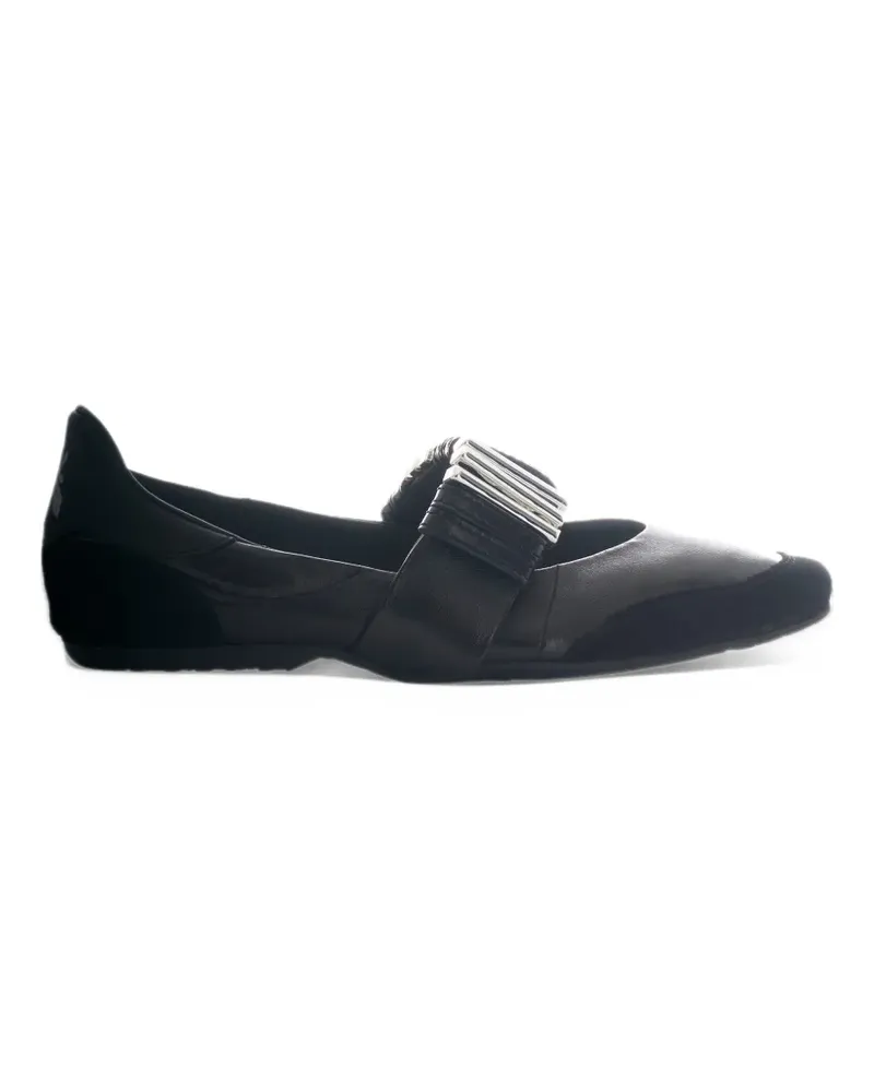 Patrizia Pepe embellished leather ballet flats - Schwarz Schwarz