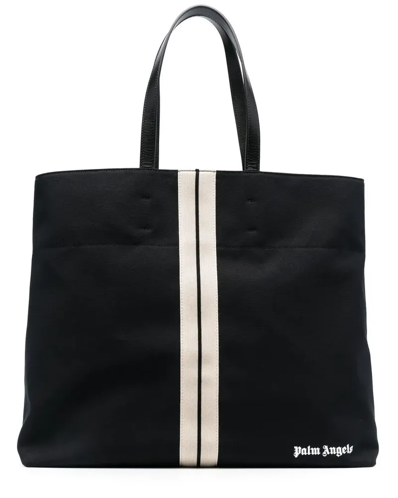 Palm Angels Shopper mit Logo-Print - Schwarz Schwarz