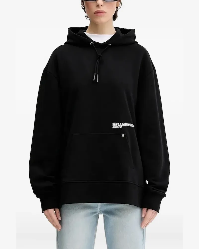 Karl Lagerfeld Hoodie mit Kordelzug - Schwarz Schwarz
