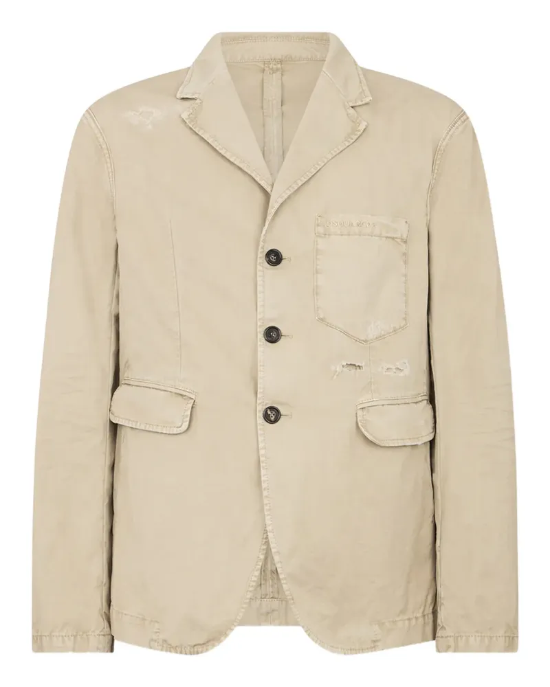 Dsquared2 Garment Dyed Osaka Blazer mit Knopfverschluss - Nude Nude
