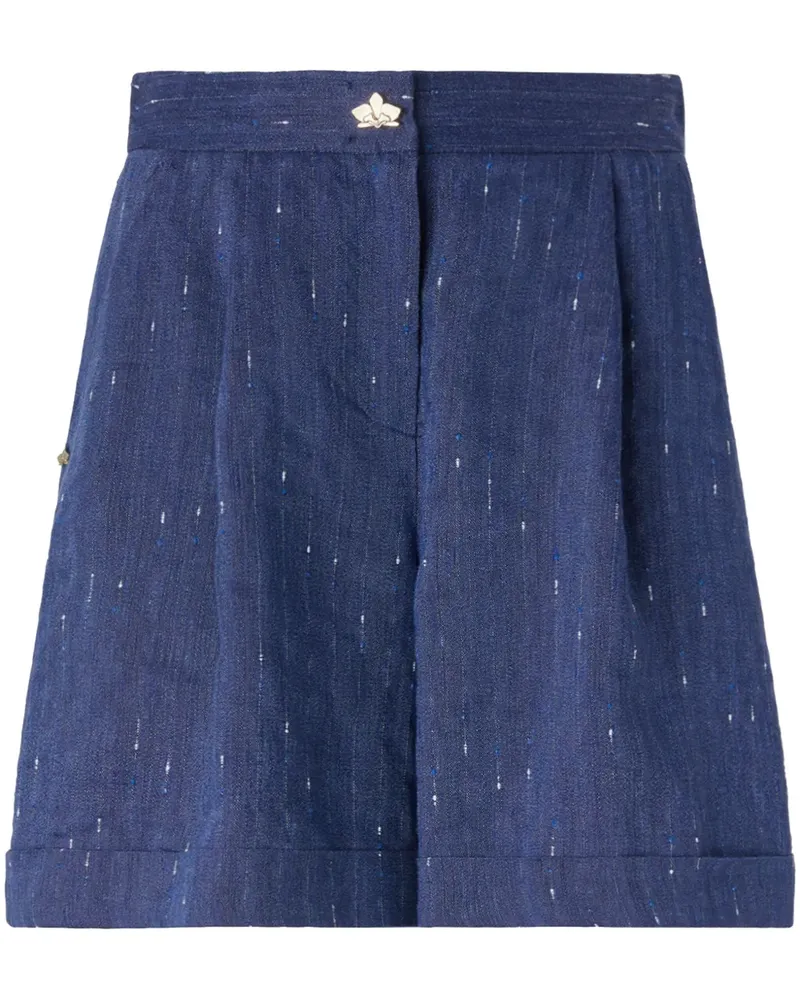 Genny Klassische Chambray-Shorts - Blau Blau