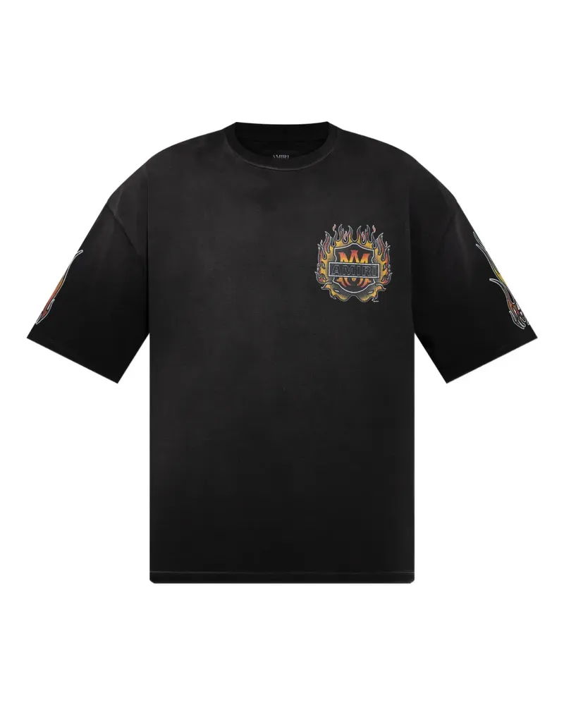 Amiri flame-graphic T-shirt - Schwarz Schwarz