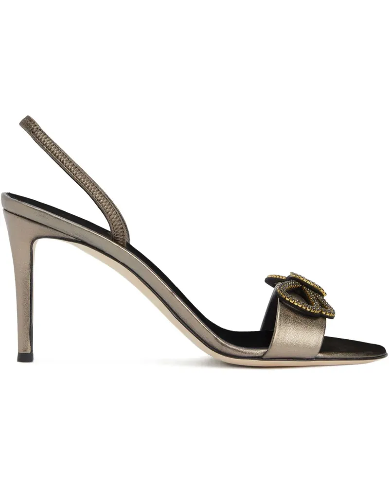 Giuseppe Zanotti Zari Slingback-Sandalen mit Schleifendetail - Silber Silber