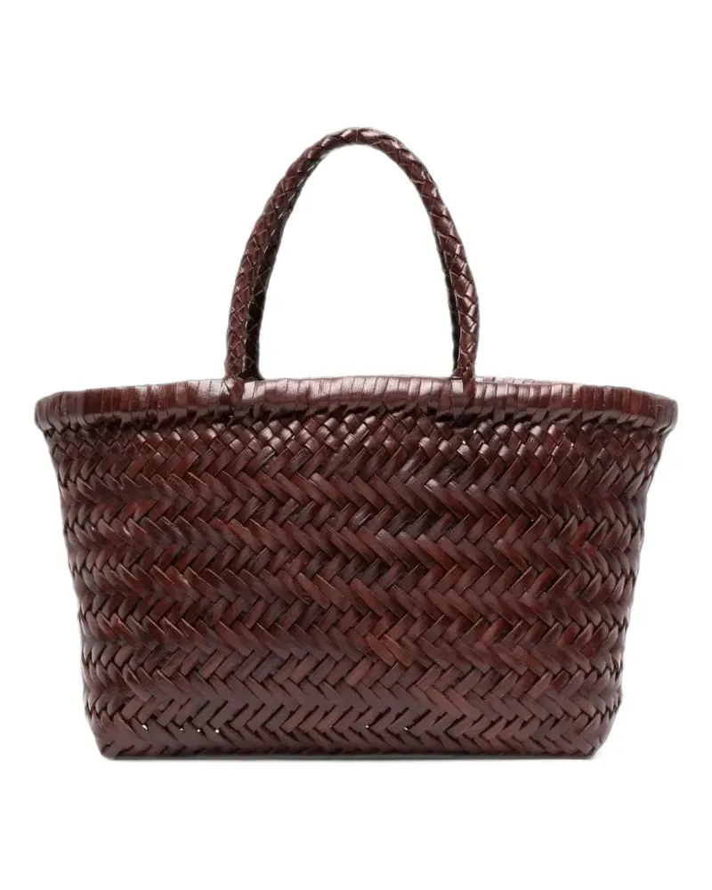 Dragon Diffusion Mini Flat Gora handwoven basket bag - Rot Rot