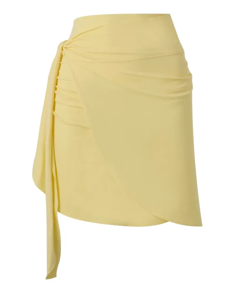 Hunza G Minirock in Wickeloptik - Gelb Gelb