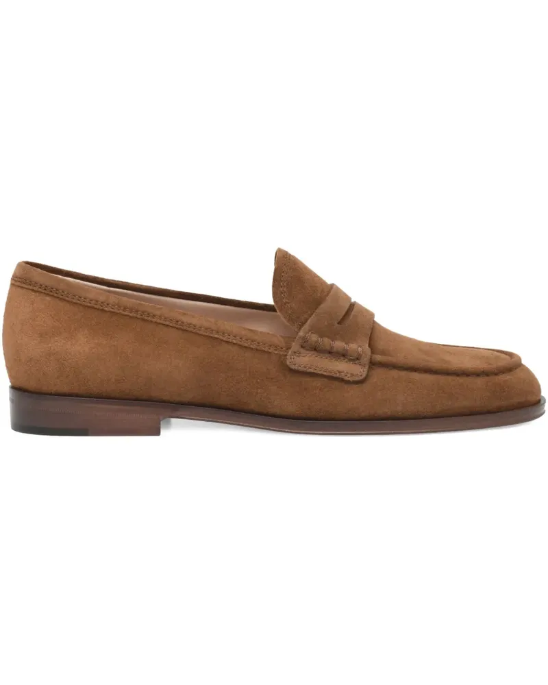 Gianvito Rossi 20mm Georgie penny-strap suede loafers - Braun Braun