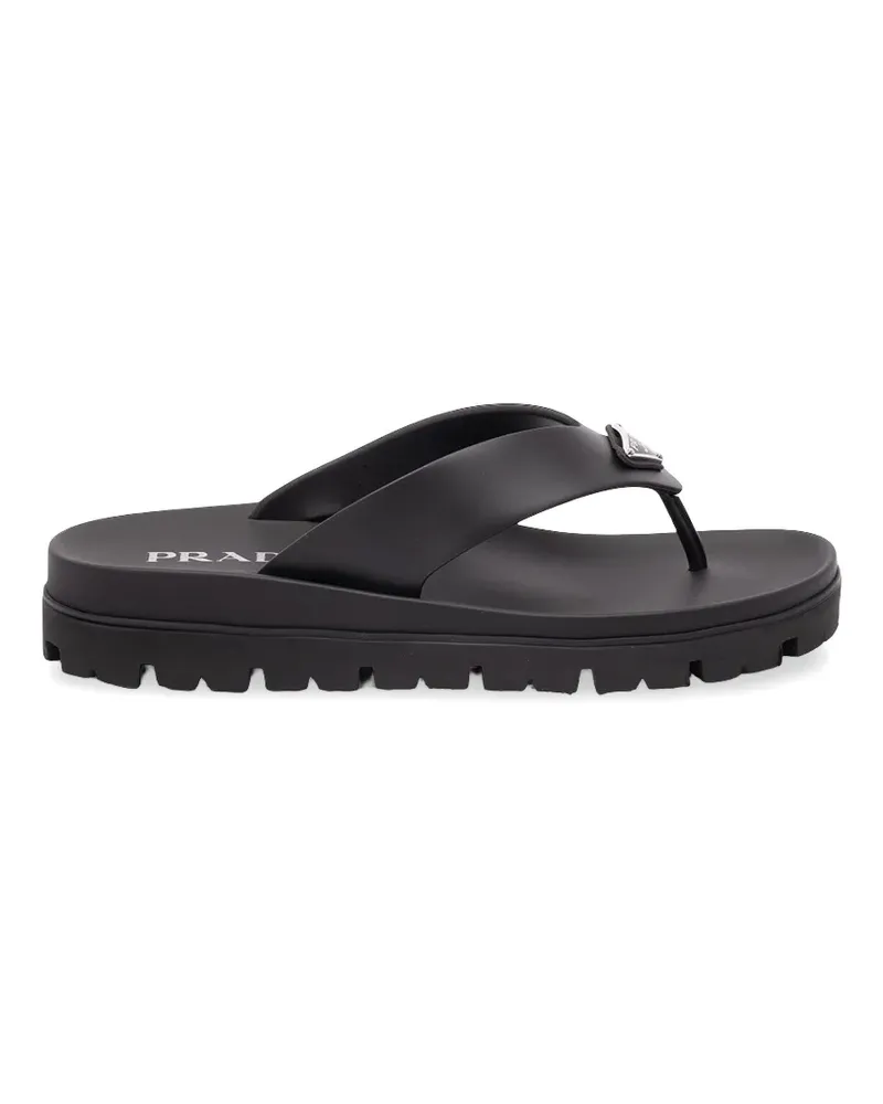 Prada logo-plaque sandals - Schwarz Schwarz
