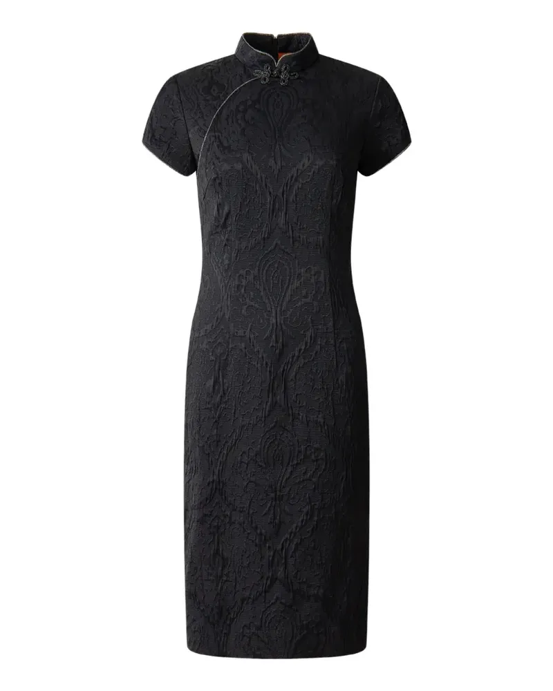 Shanghai Tang Tang Qipao short-sleeves midi dress - Schwarz Schwarz