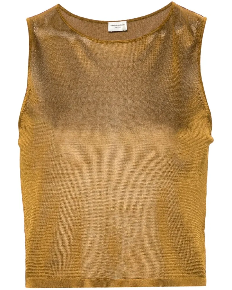 Saint Laurent Gestricktes Cropped-Top - Braun Braun