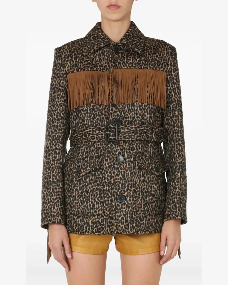 Saint Laurent Jacke mit Animal-Print - Nude Nude