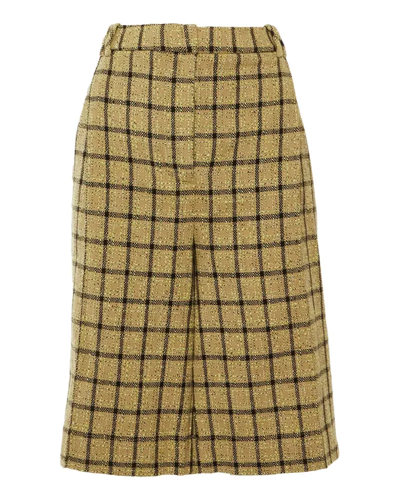 Ganni Karierte Shorts mit Falten - Nude Nude