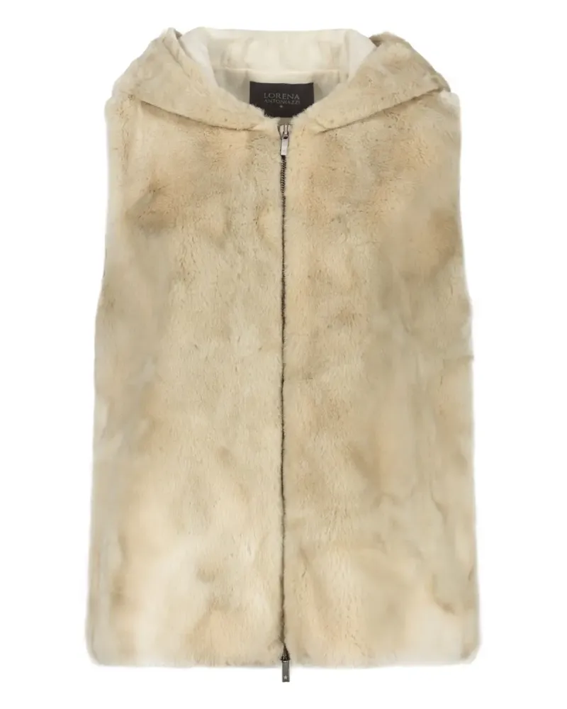 Lorena Antoniazzi Kapuzenweste aus Faux Fur - Braun Braun