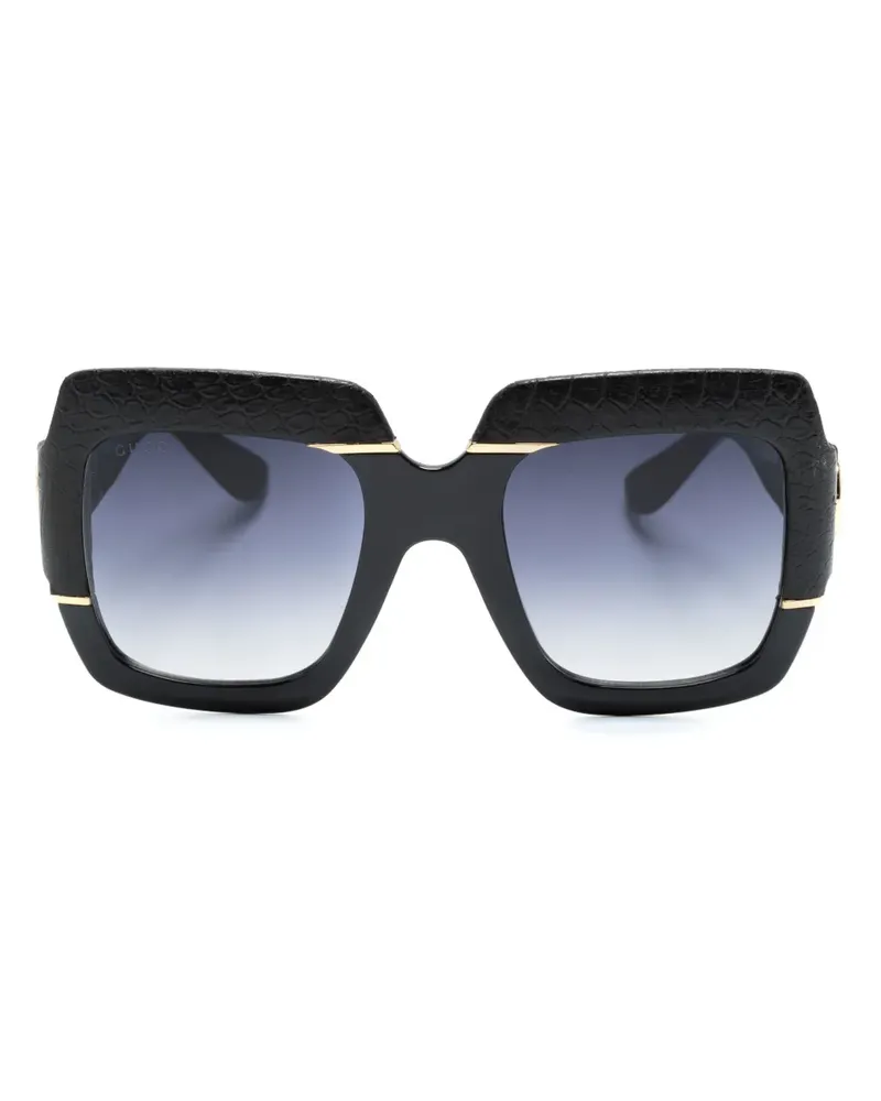 Gucci Sonnenbrille mit Oversized-Gestell - Schwarz Schwarz