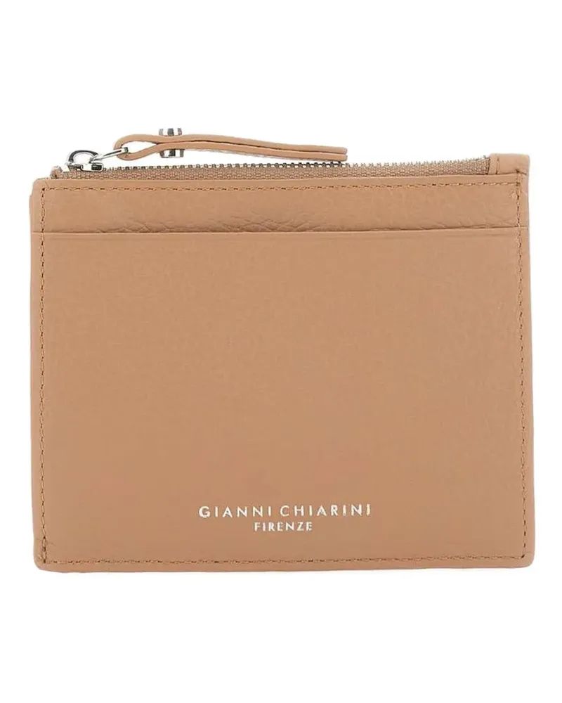 Gianni Chiarini Dollaro pebbled zip leather wallet - Nude Nude