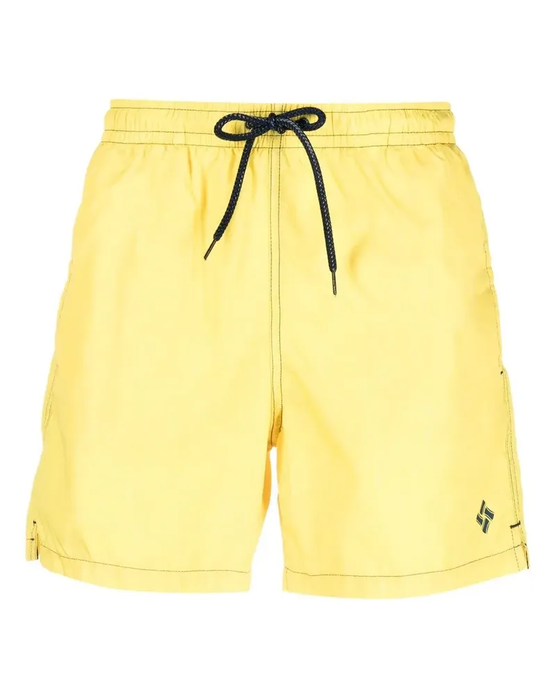 Drumohr  Badeshorts mit Logo-Stickerei - Gelb Gelb