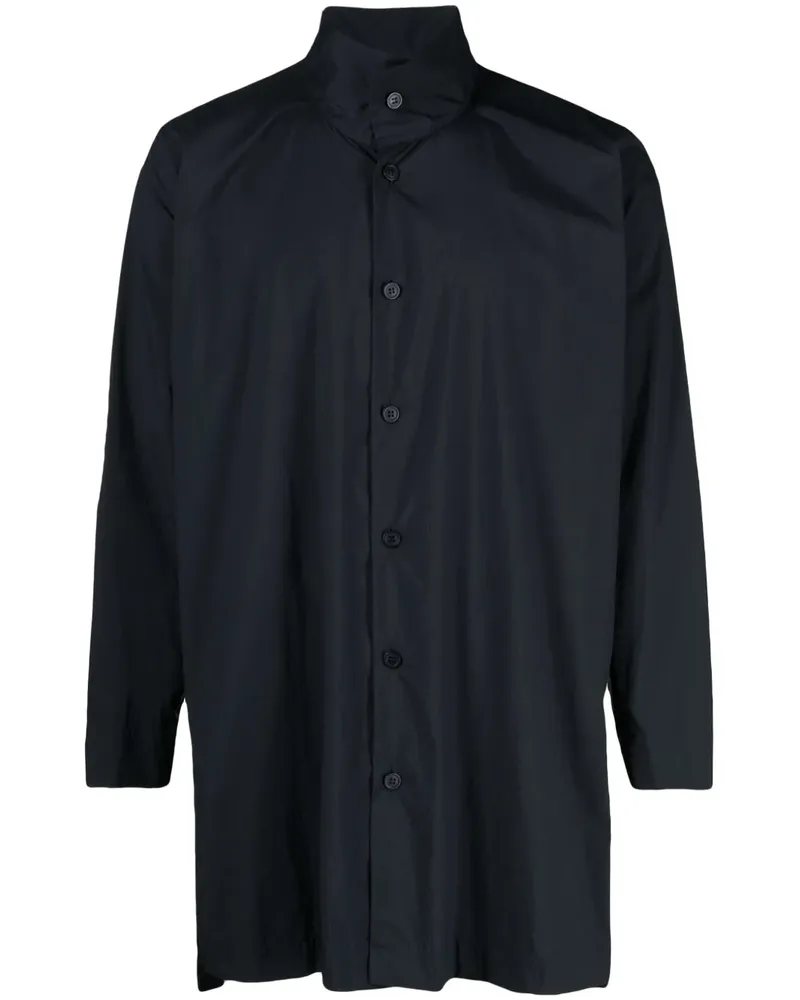 Issey Miyake Hemd im Oversized-Look mit Stehkragen - Blau Blau