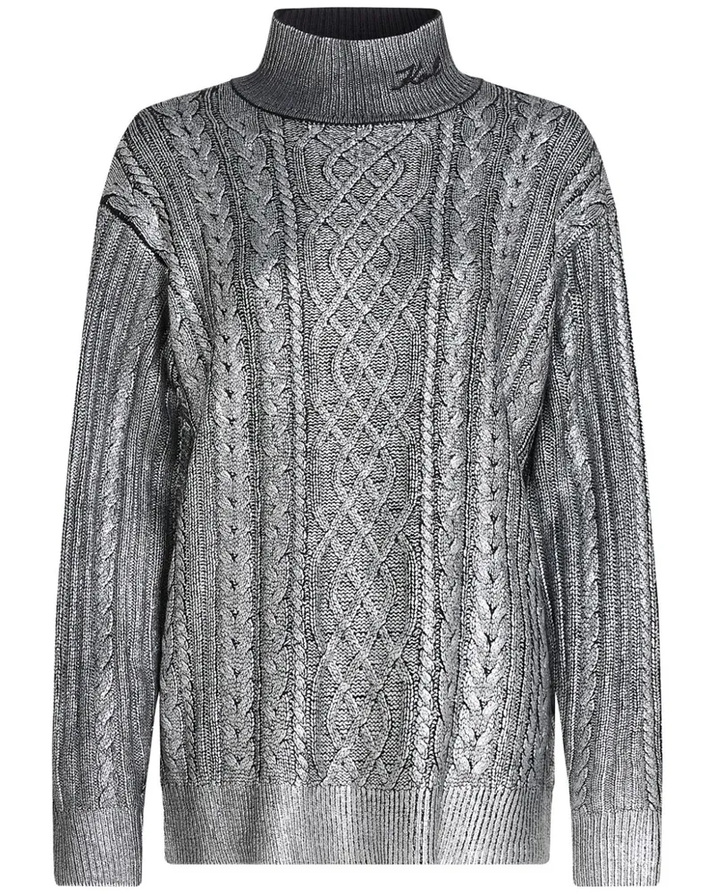 Karl Lagerfeld Pullover mit Zopfmuster - Grau Grau