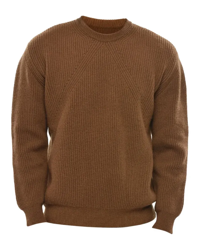 Paolo Pecora Milano Gerippter Strickpullover - Braun Braun