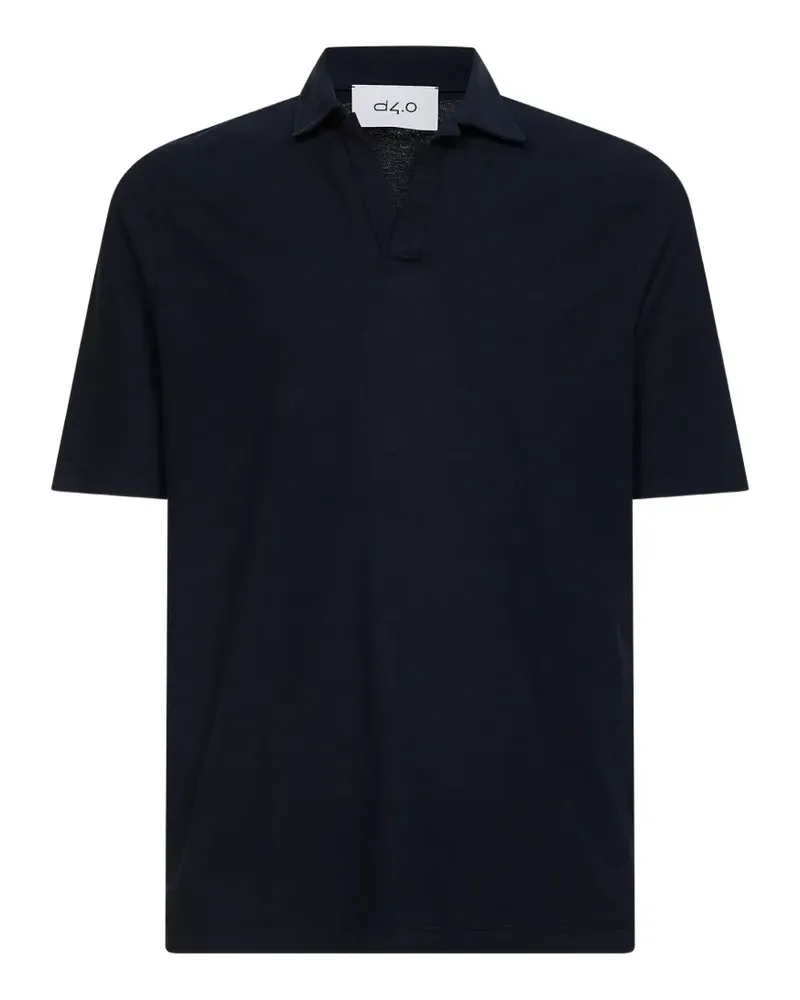 D4.0 V-neck collared T-shirt - Blau Blau