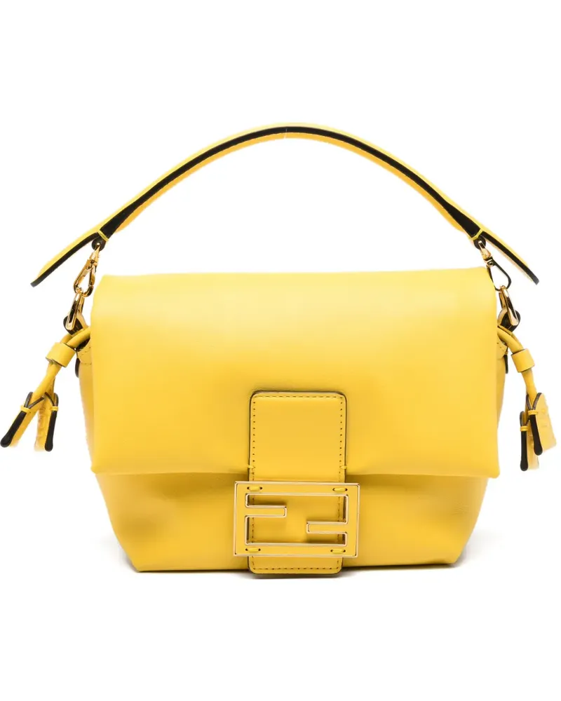 Fendi logo plaque tote bag - Gelb Gelb