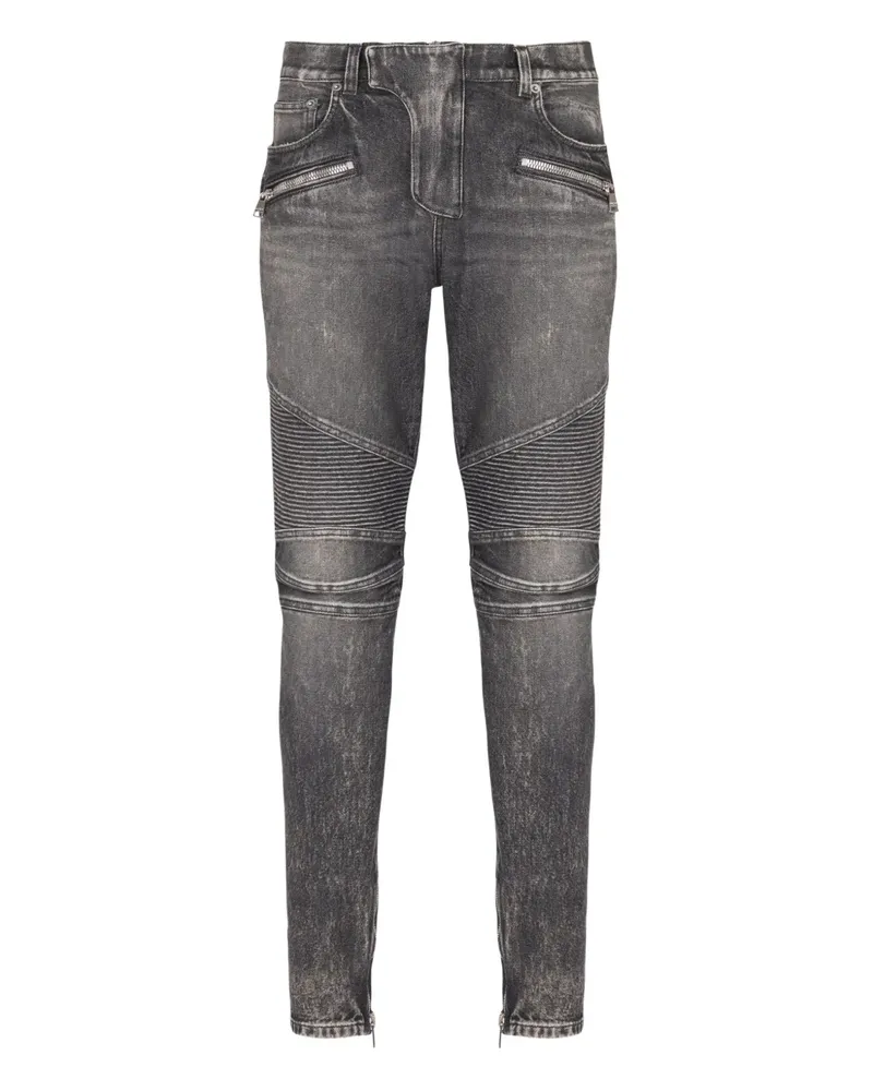 Balmain Schmale Bikerjeans - 9AZ WASHED BLACK 9az