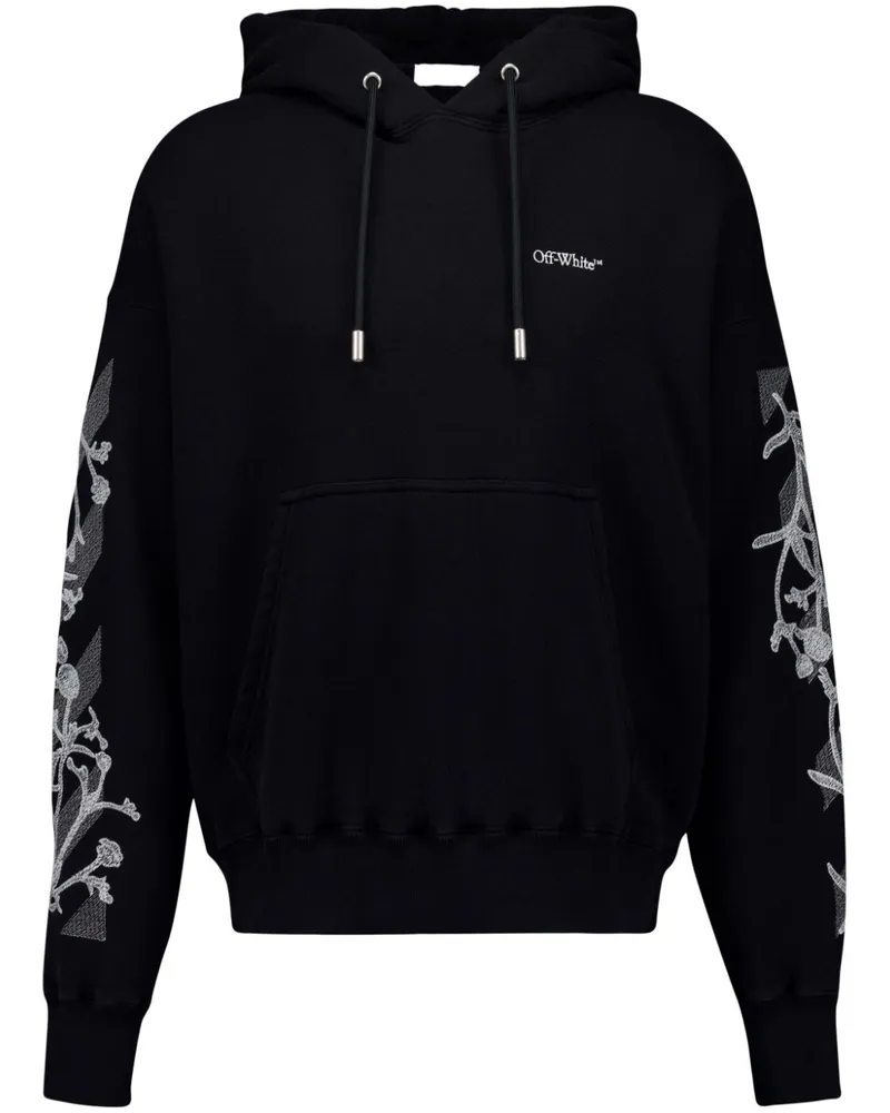 OFF-WHITE Hoodie mit Blumen-Print Schwarz