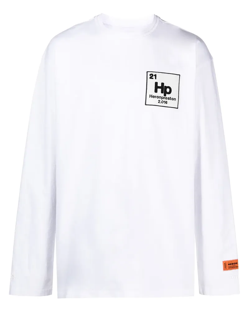 Heron Preston Langarmshirt mit Logo-Patch - Weiß Weiß