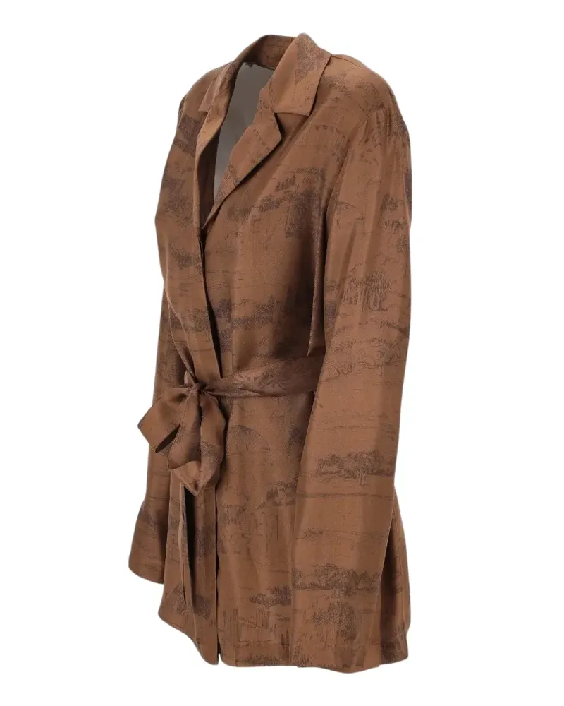 Max Mara Hemd mit Landschafts-Print - Braun Braun