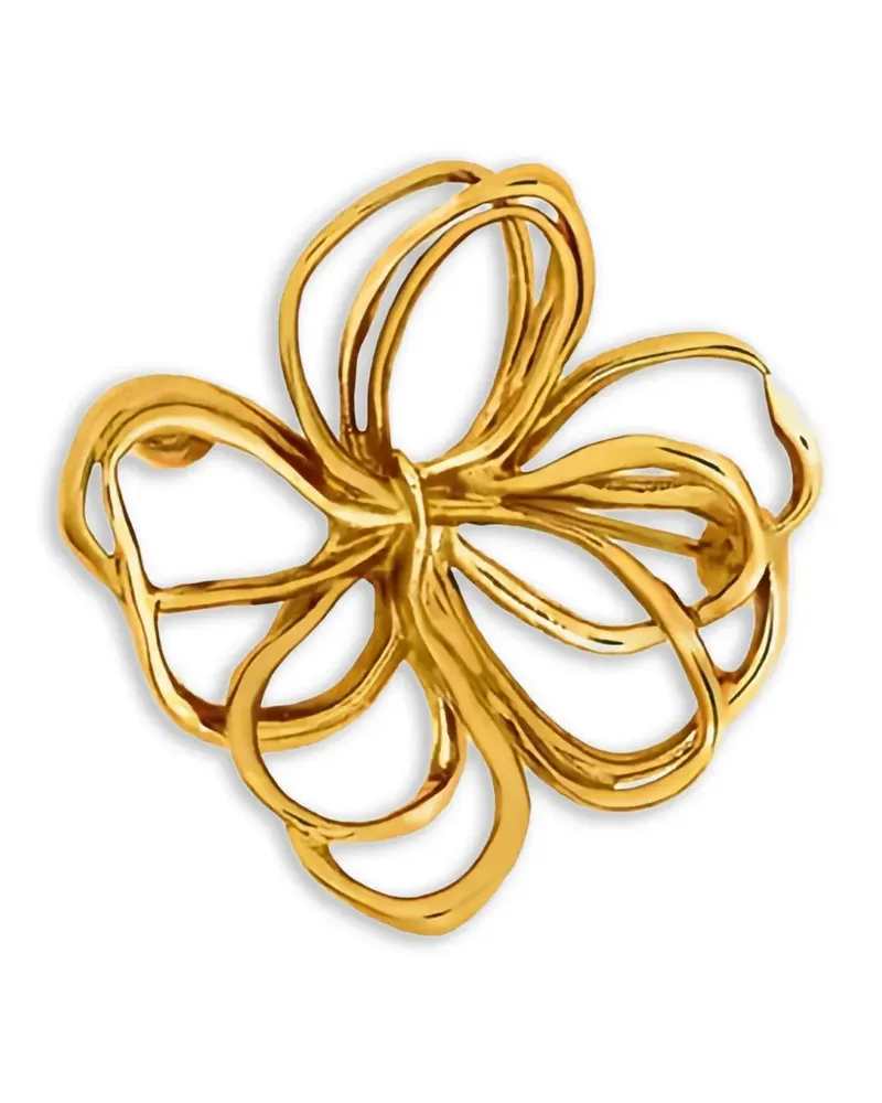 Oscar de la Renta Brosche im Blumendesign - Gold Gold