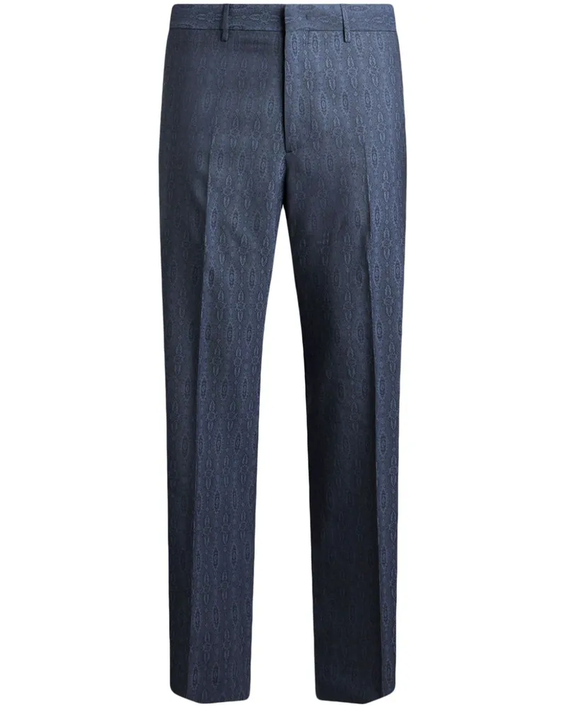 Etro Hose aus Jacquard-Wolle - Blau Blau