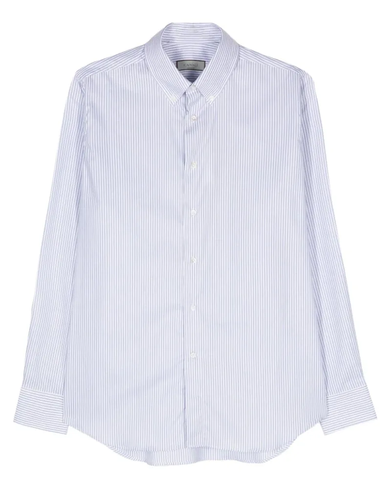 Canali Gestreiftes Hemd - Blau Blau