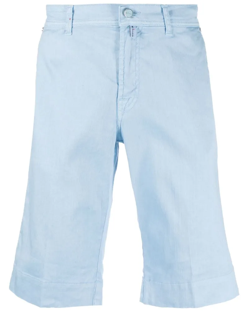 Kiton Knielange Chino-Shorts Blau