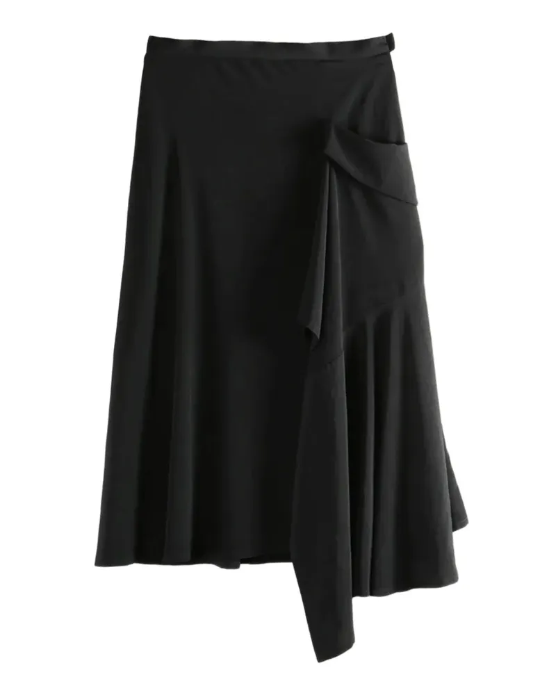 Yohji Yamamoto asymmetric draped skirt - Schwarz Schwarz