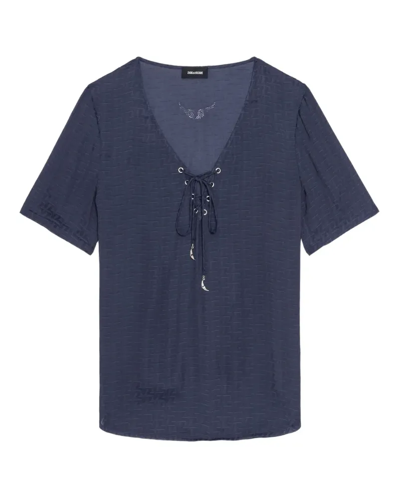 Zadig & Voltaire T-Shirt mit Schnürung - Blau Blau