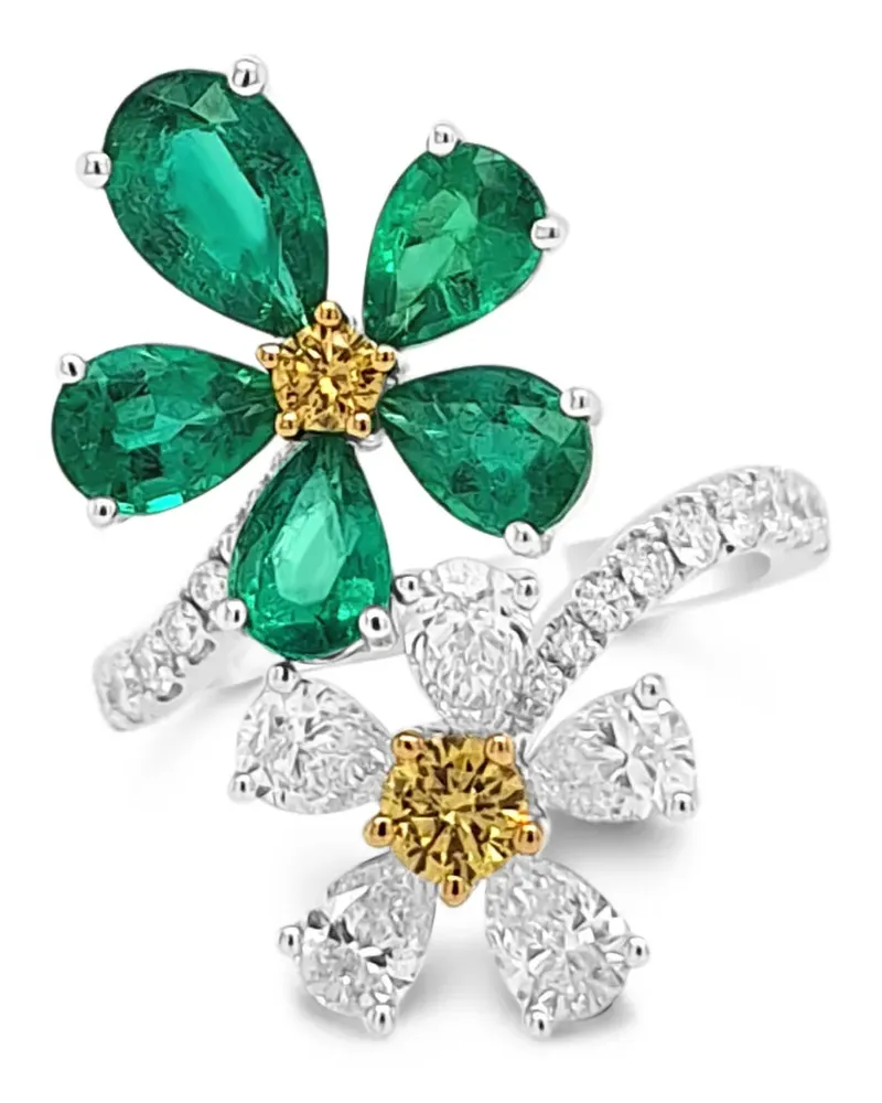 HYT Jewelry emerald and diamond ring - Silber Silber
